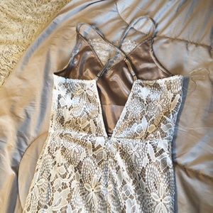 White lace overlay dress
